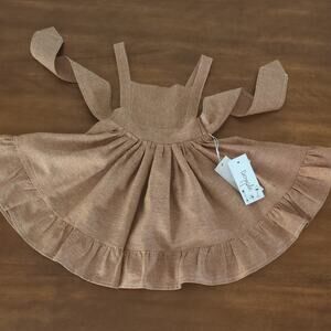Tiger Island made in the USA bamboo/cotton Pinafore Party Dress Size 12-18M NWT